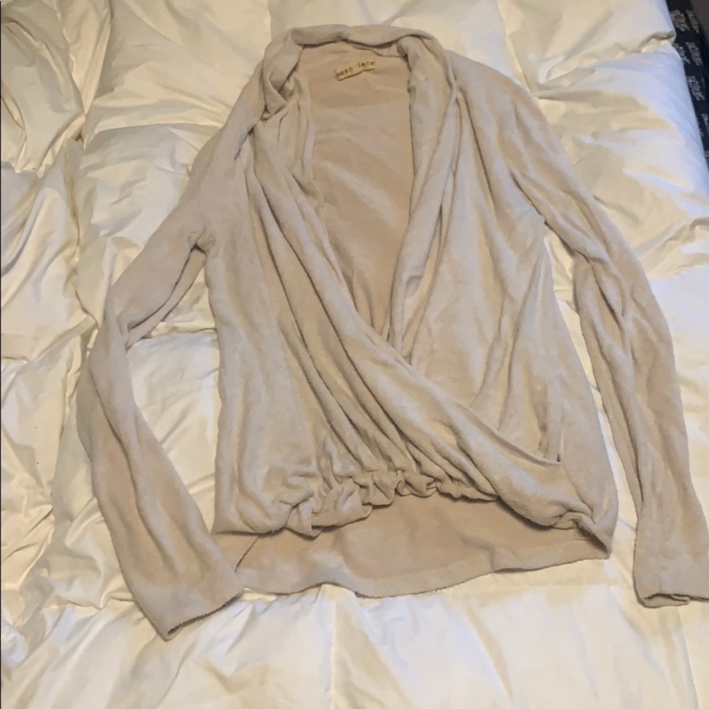 Cream wrap sweater